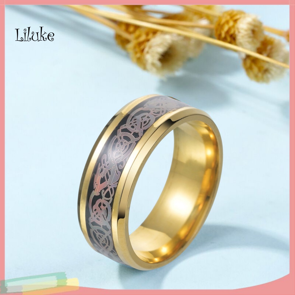 Nhẫn Thép Titan Nhẹ Nhiều Màu Chống Phai In Họa Tiết Đa Dạng Thời Trang Cho Nam