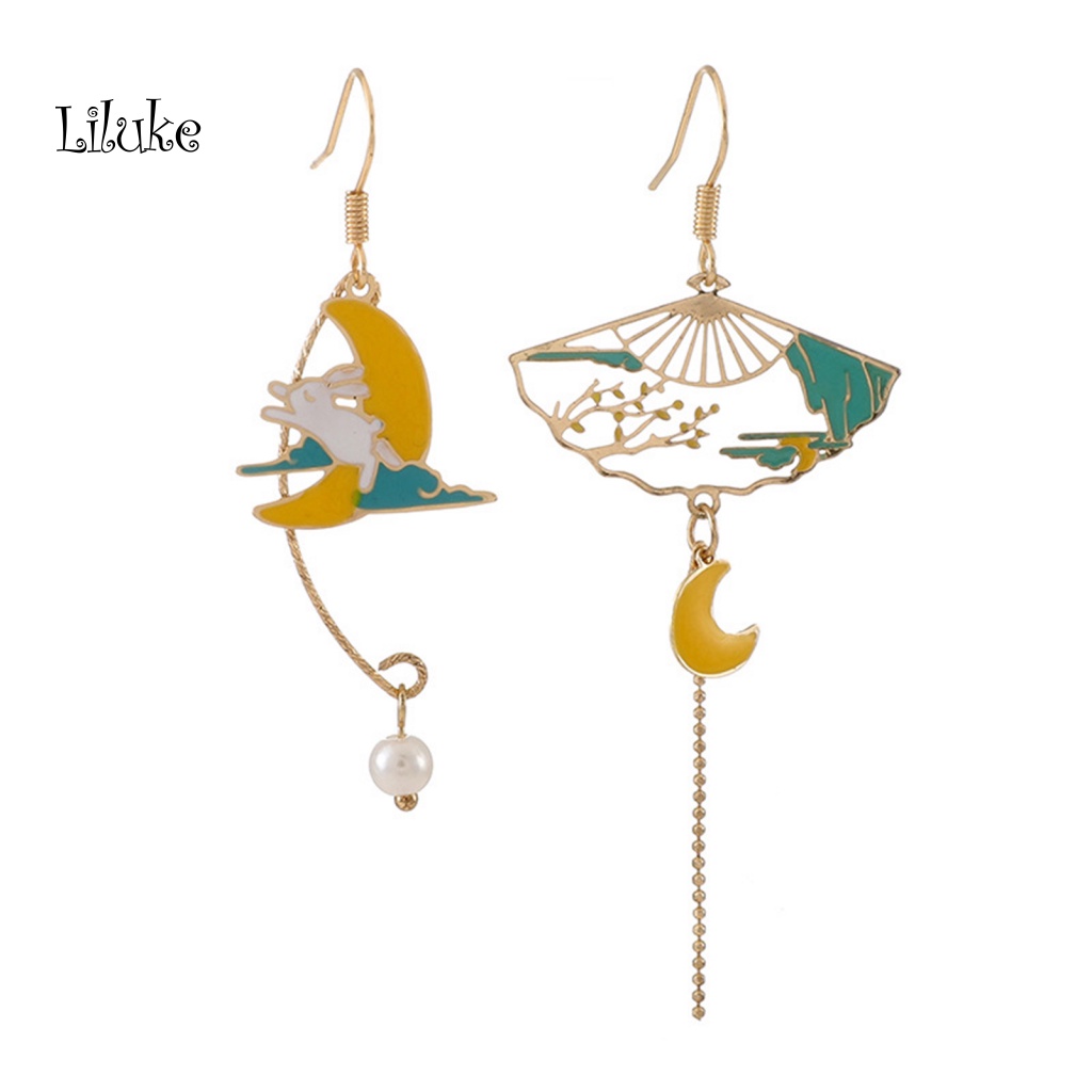 1 Đôi Bông Tai Dáng Dài Đính Ngọc Trai Nhân Tạo Và Hoa Xinh Xắn Dễ Thương