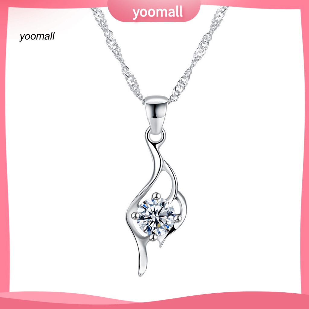 Vòng cổ Mạ Bạc Đính Đá Zircon Lấp Lánh Thời Trang Cho Nữ