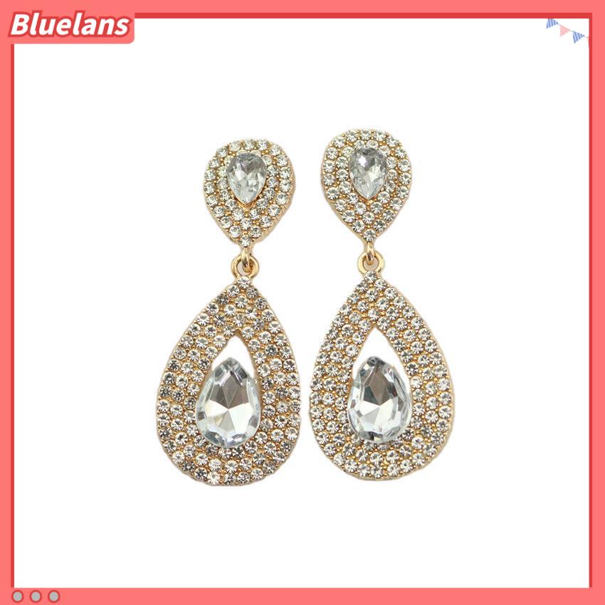 [BLS] Bông Tai Xỏ Lỗ Dạng Chuỗi Hạt Kim Cương Phong Cách Âu Mỹ Cho Nữ