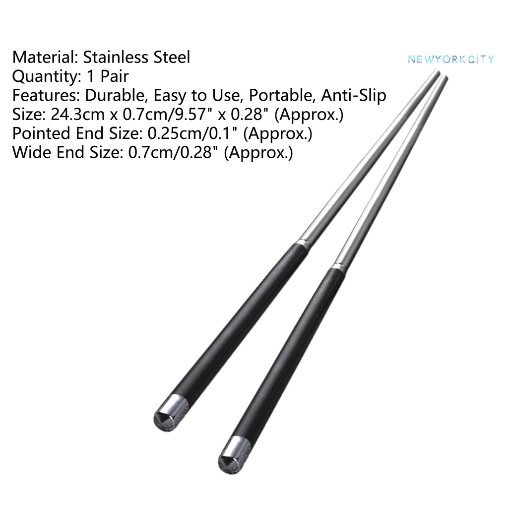 1 Đôi Đũa Bằng Thép Không Gỉ Cách Nhiệt Chống Rỉ Màu Sắc Phong Cách Nhật Bản