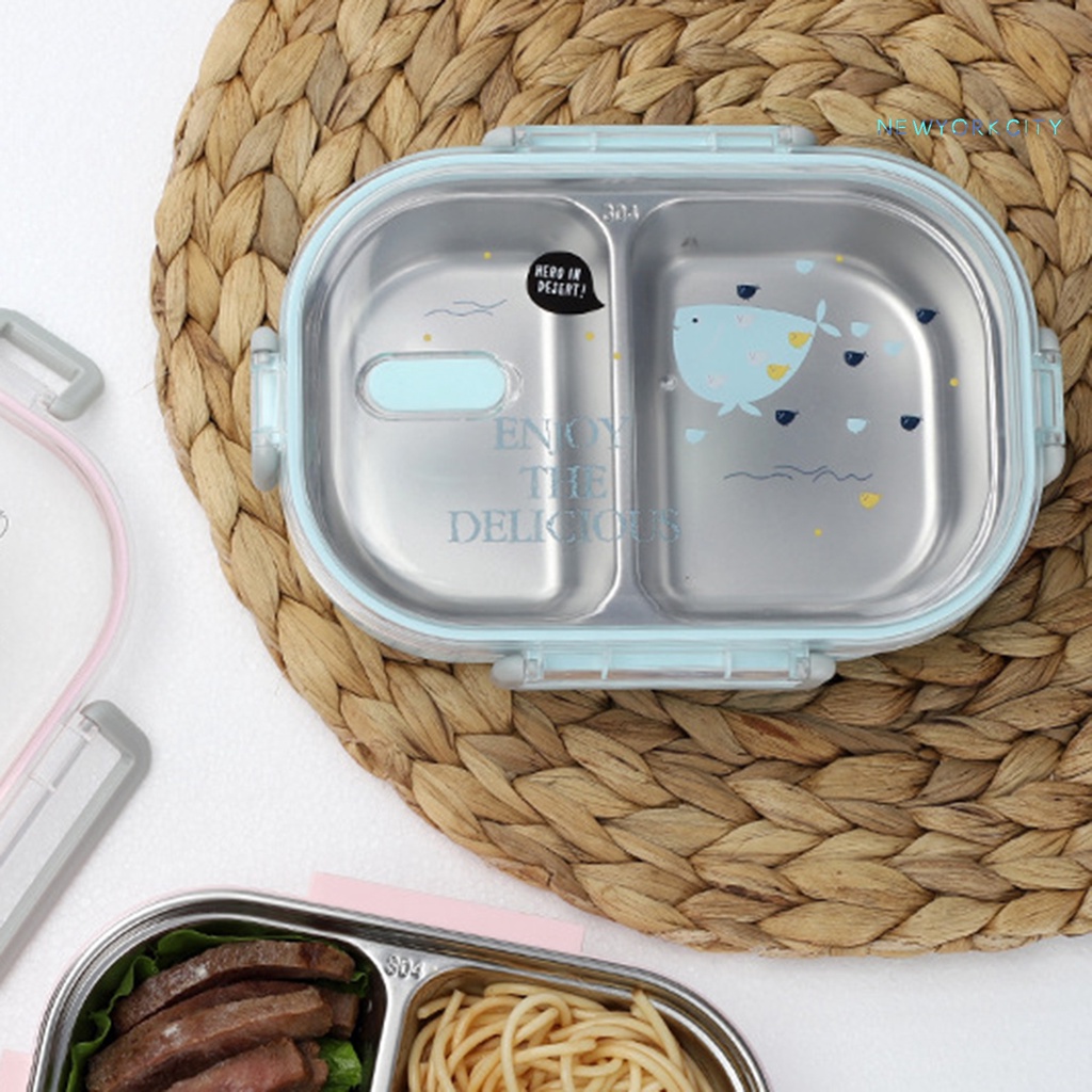 1 Bộ Hộp Đựng Thức Ăn Trưa Dung Tích Lớn 720ML Bằng Thép Không Gỉ Chống Rò Rỉ