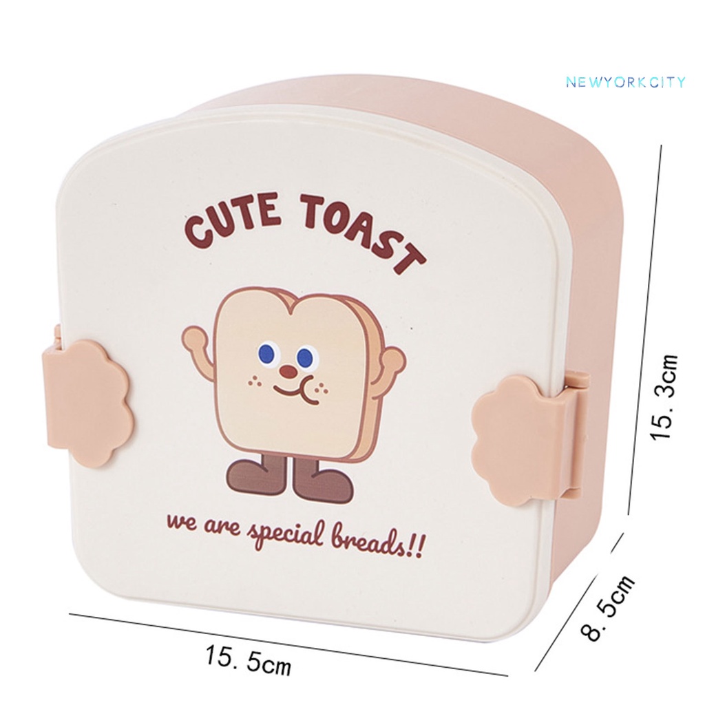 1 Bộ Hộp cơm 3 Ngăn Chống Rò Rỉ In Họa Tiết Hoạt Hình Dễ Thương Tiện Dụng Cho Học Sinh / Văn Phòng