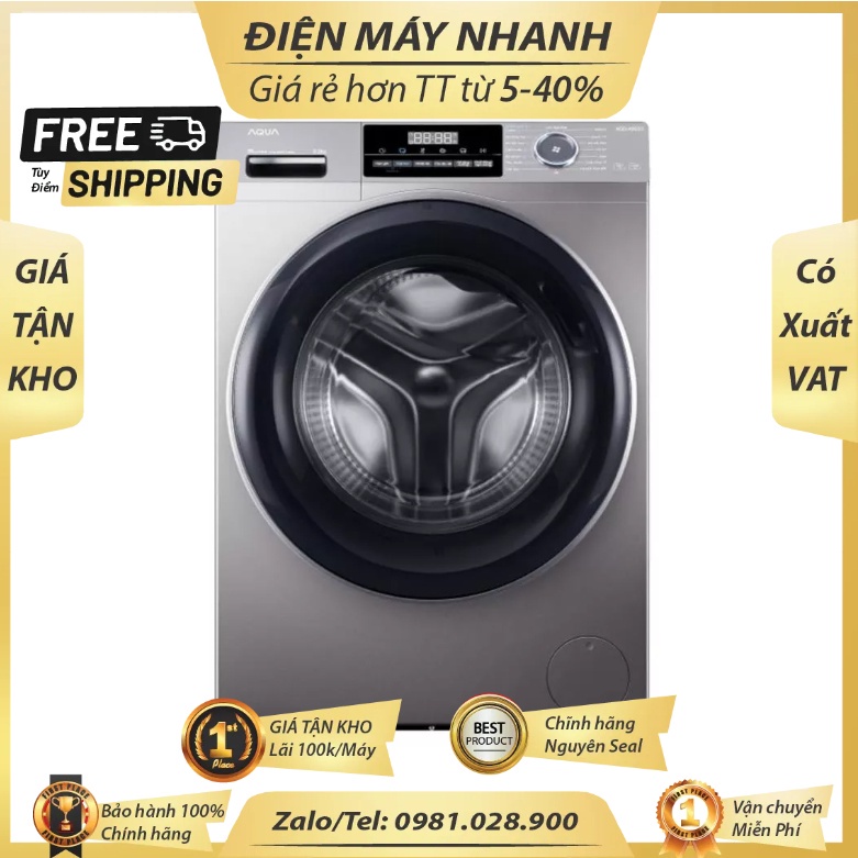 Máy giặt lồng ngang Aqua Inverter 8Kg AQD-A802G.S  Mới 100%
