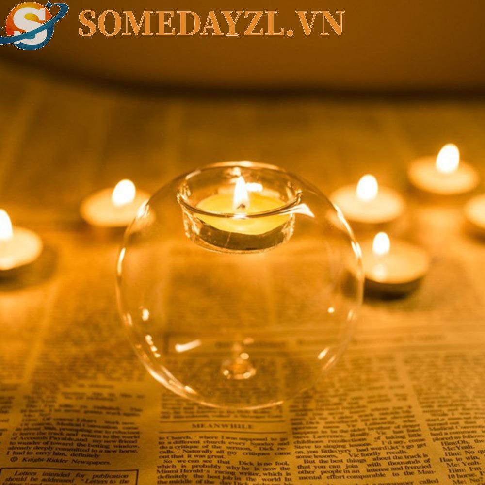 Đế Nến Rỗng Trong Suốt Chịu Nhiệt Dùng Trang Trí