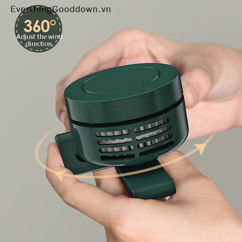 Everthinggood Quạt Làm Mát Mini Dạng Kẹp Sạc USB Có Thể Sạc Lại Dùng Trong Nhà / Văn Phòng / Đi Du Lịch