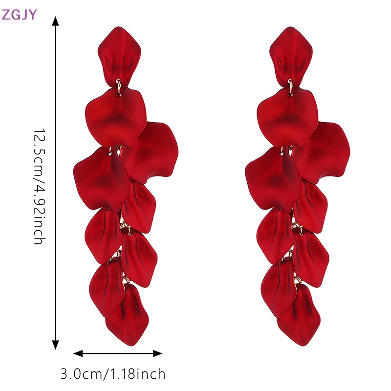 1 Đôi Bông Tai Dáng Dài Hình Cánh Hoa Bằng Acrylic Phong Cách Hàn Quốc Thời Trang Cho Nữ Mới