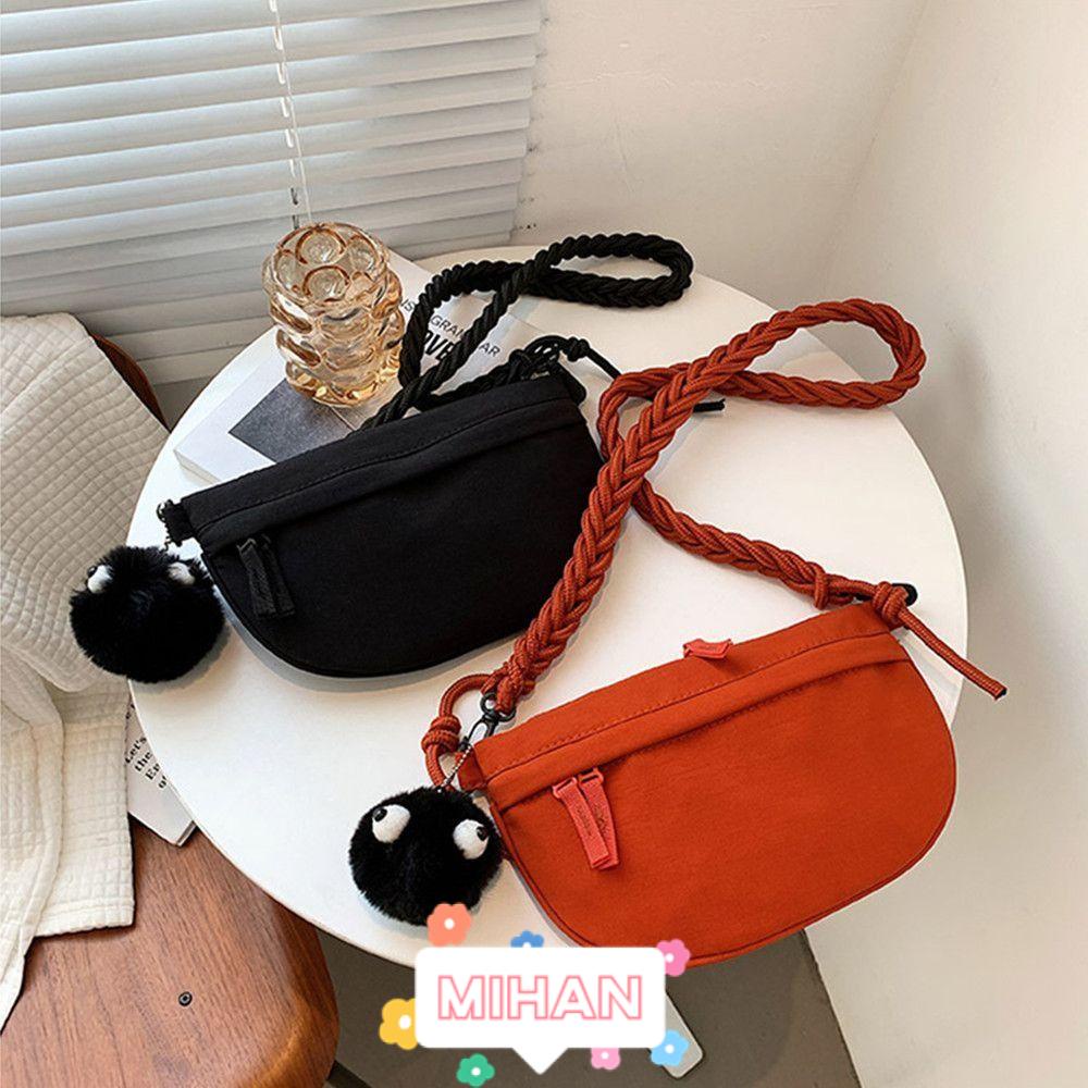 MIHAN1 Túi Đeo Vai Vải Canvas Cỡ Nhỏ Thiết Kế Dễ Thương