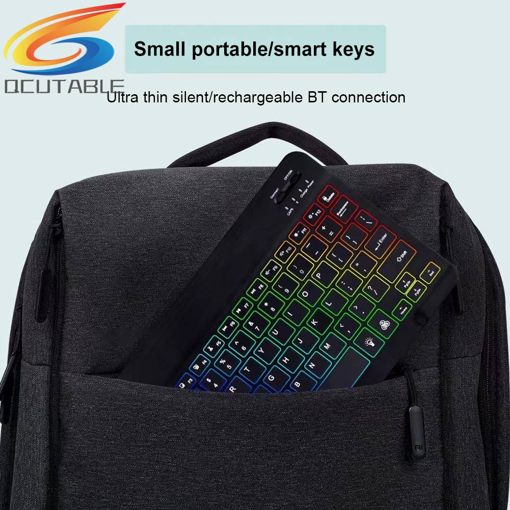 Bàn Phím Và Chuột Không Dây 10 Inch Có Đèn Nền RGB Cho Ipad Laptop Tablet