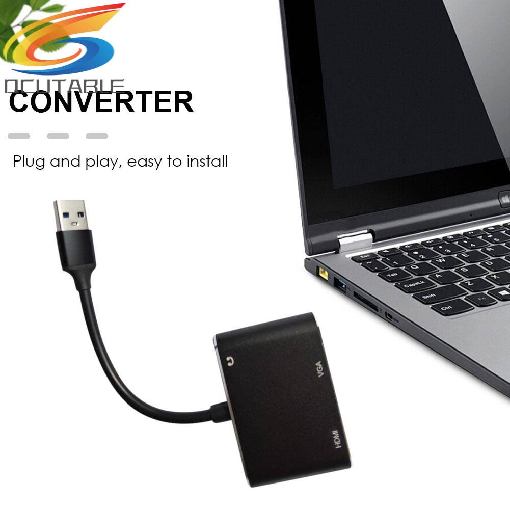 Bộ Chia Cổng Âm Thanh 3.5 USB C VGA Cho PC Laptop TV