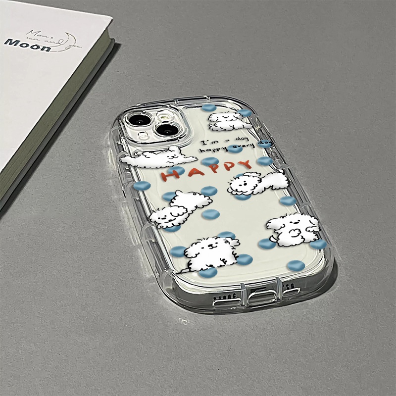 Ốp Điện Thoại TPU Dẻo Trong Suốt Họa Tiết Chú Chó Dễ Thương Cho IPhone 14 13 11 Pro Max 12 8 7 Plus XS XR X