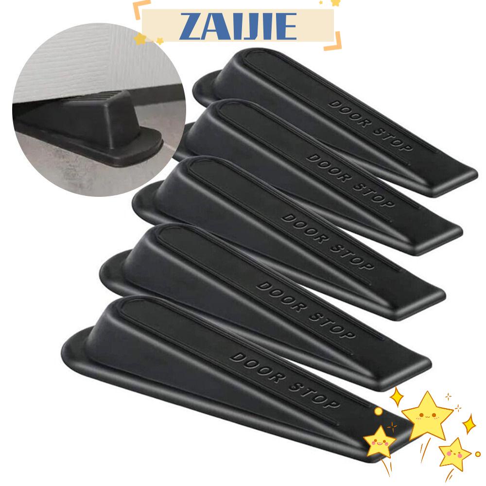 ZAIJIE24 Bộ 5 Miếng Chặn Cửa Bằng Nhựa Cao Su Màu Đen Chống Trượt An Toàn Cho Văn Phòng ZAIJIE24