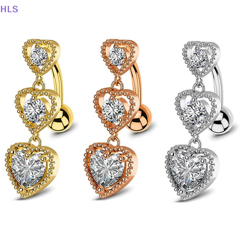 Khuyên Rốn Hình Trái Tim 3D Bằng Thép Không Gỉ