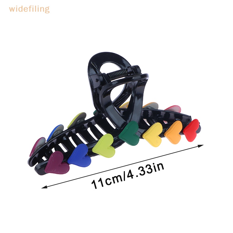 Kẹp Tóc Càng Cua / Cá Mập Bản Rộng Trang Trí Hình Trái Tim Đáng Yêu Thanh Lịch Dành Cho Bạn Nữ