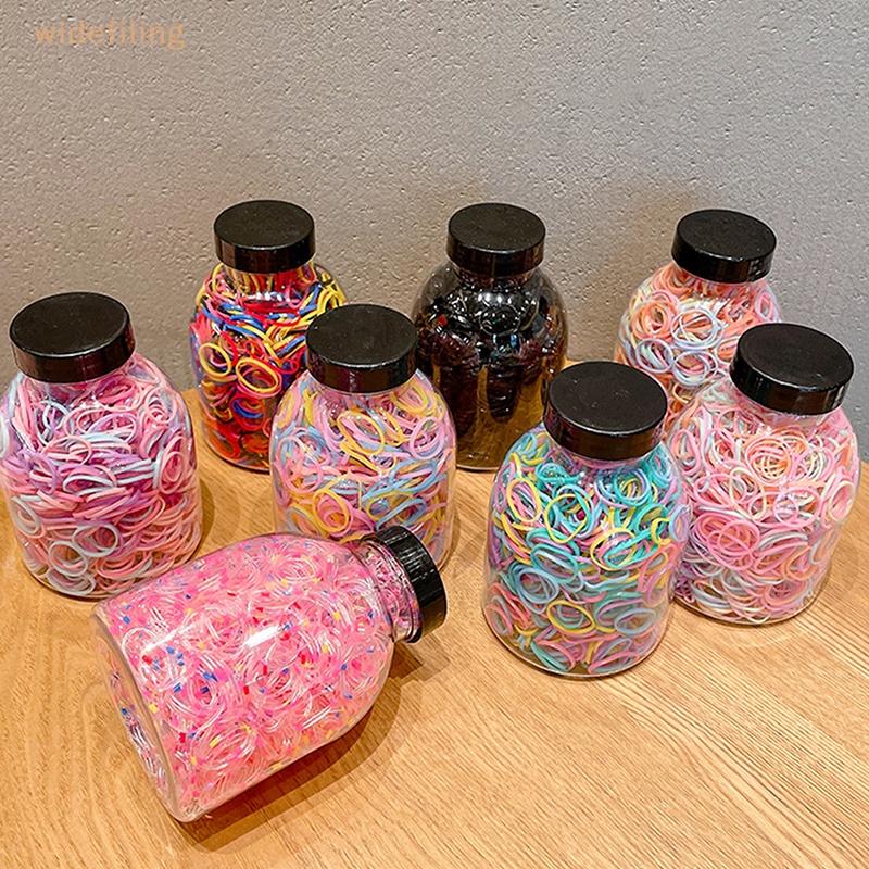 Bộ 1000 Dây Thun Buộc Tóc Nhiều Màu Sắc Dùng Một Lần Dành Cho Bé Gái