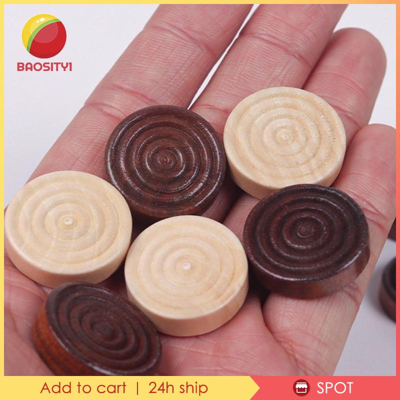 [Baosity1] Bộ 24 Miếng Cờ Gỗ Nâu Và Tự Nhiên Cho Gia Đình