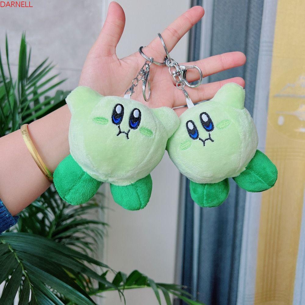 DARNELL Darnell Móc Khóa Hình Ngôi Sao Kirby Nhồi Bông Màu Xanh Lá Cây Đáng Yêu Trang Trí Túi Xách / Quà Tặng Giáng Sinh