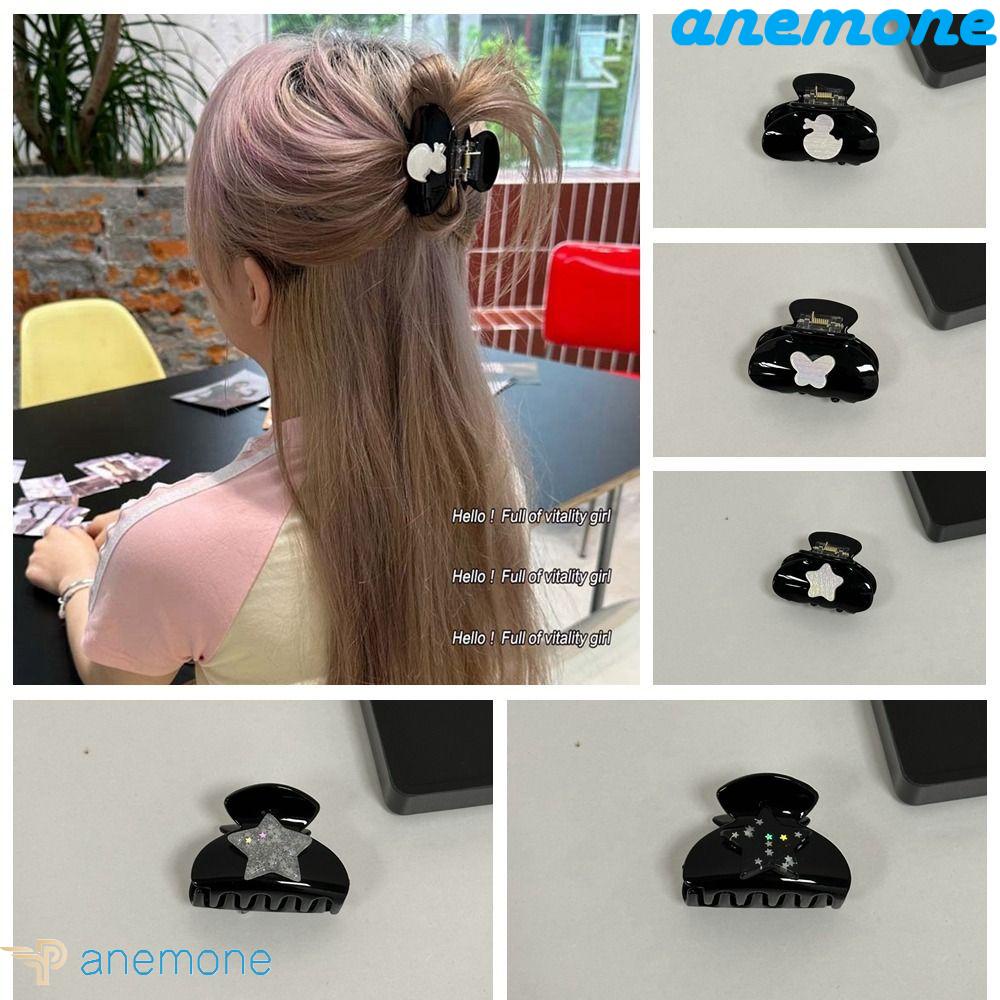 Kẹp Tóc Hình Ngôi Sao Nhỏ Màu Đen Cá Tính Y2k Cho Nữ
