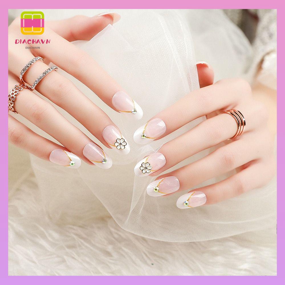 DIACHAVN Bộ 24 Móng Tay Giả Che Phủ Toàn Diện