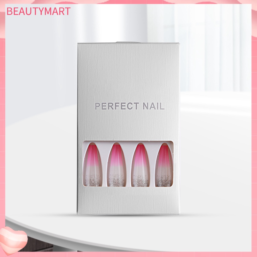 1 Bộ Móng Tay Giả Bằng Nhựa Resin Chống Nước Màu Sắc Sống Động Kèm Keo Dán