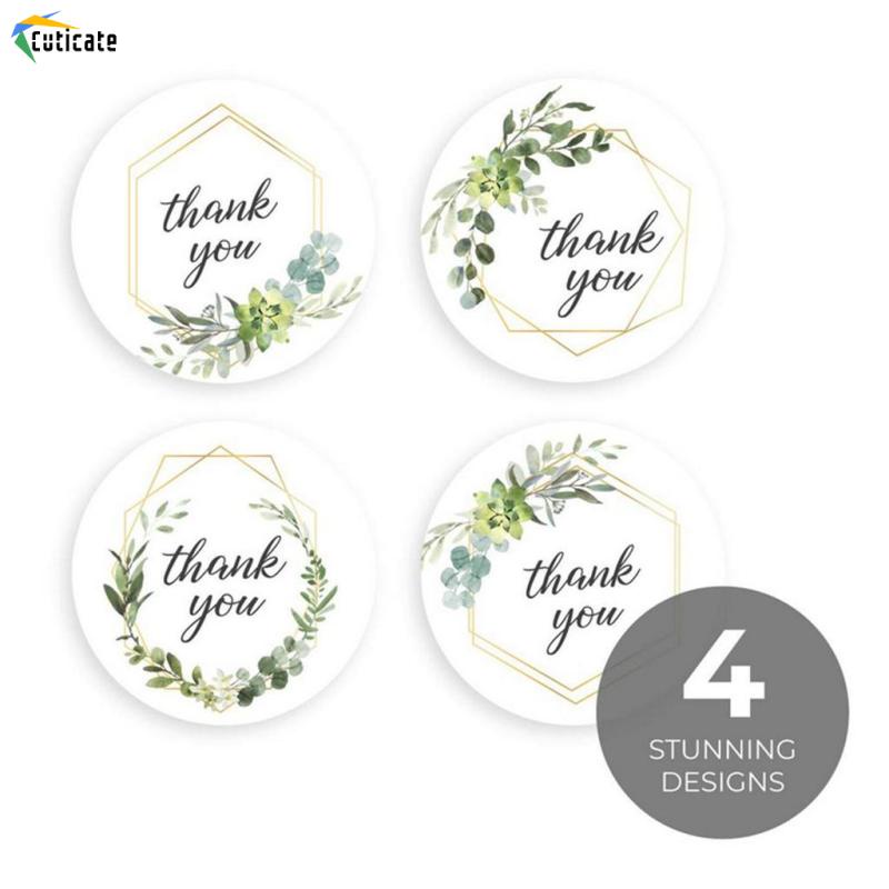 Cuộn 500 Miếng Dán Hình Tròn Trang Trí Túi Bánh Chữ Thank You Szlinyou1 DIY