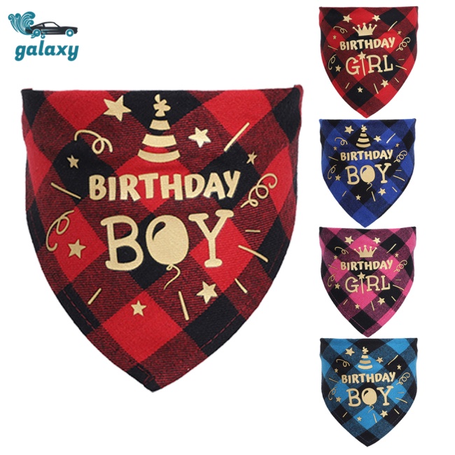 Galaxy Khăn Choàng Cổ Tam Giác Họa Tiết Caro Dành Cho Thú Cưng