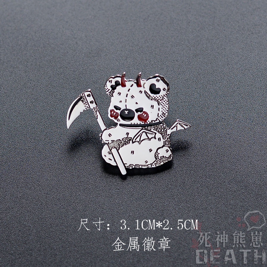 Cà Vạt Đồng Phục Học Sinh Màu Đen In Hình Gấu Thần Chết Dễ Phối Đồ