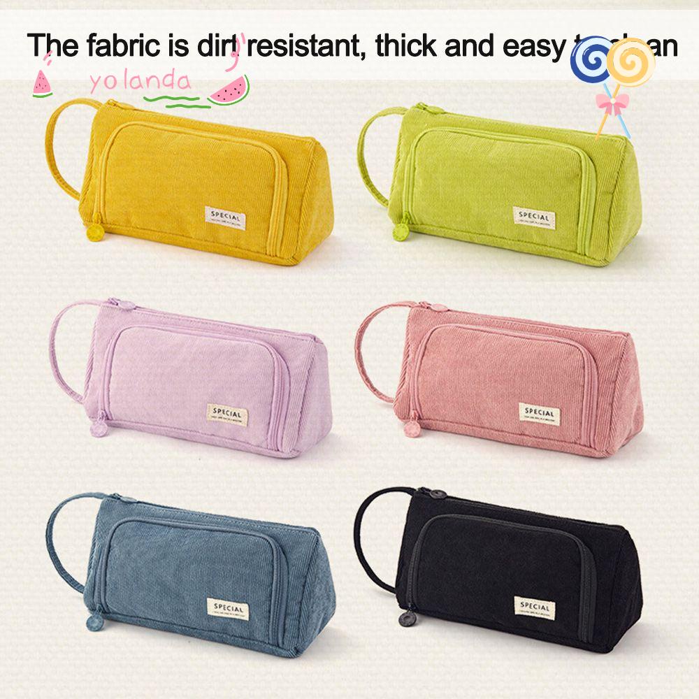 YOLA Túi Đựng Bút Bằng Vải Nhung Hai Lớp Dễ Thương