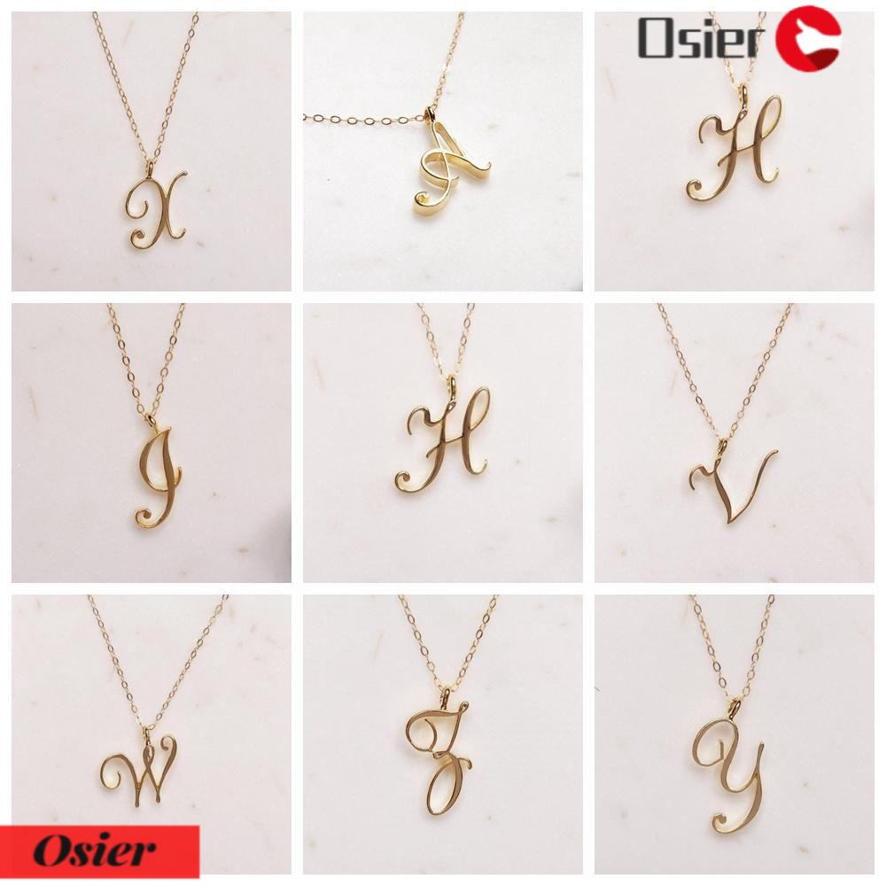 OSIER1 Vòng cổ Mạ Vàng Mặt 26 Chữ Cái Thời Trang