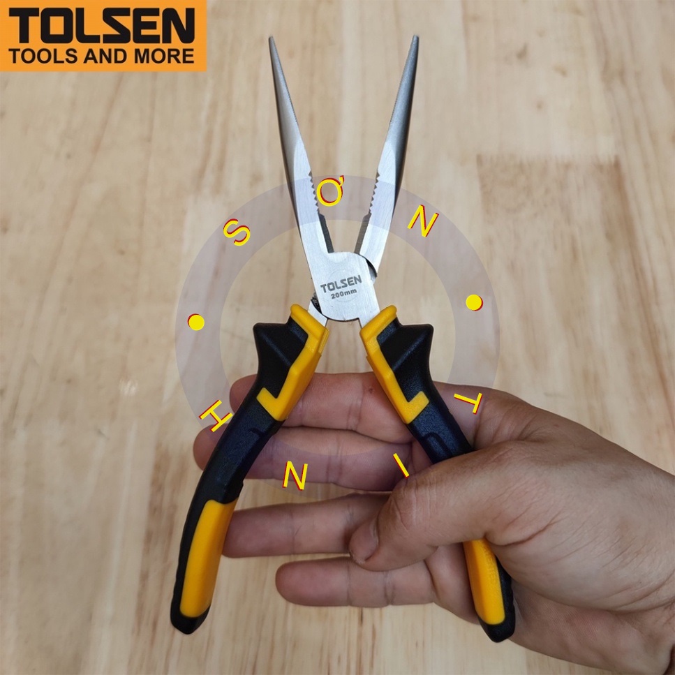 Kềm Mỏ Nhọn Dài 8Inch 200mm Long Nose Pliers TOLSEN 10007