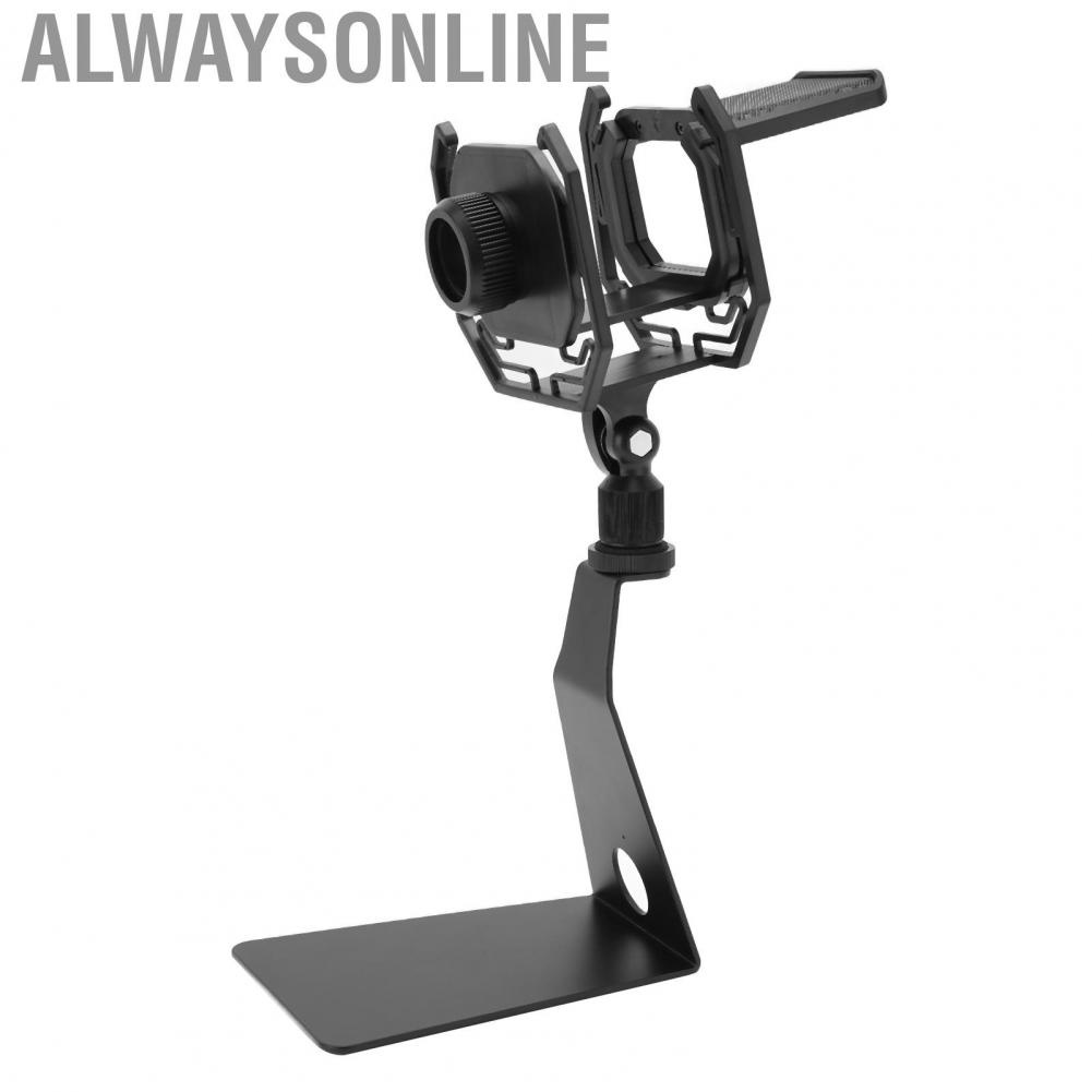 Alwaysonline Microphone Table Mount  Desktop Universal Mic Bracket Clamp Stable for Singing Recording