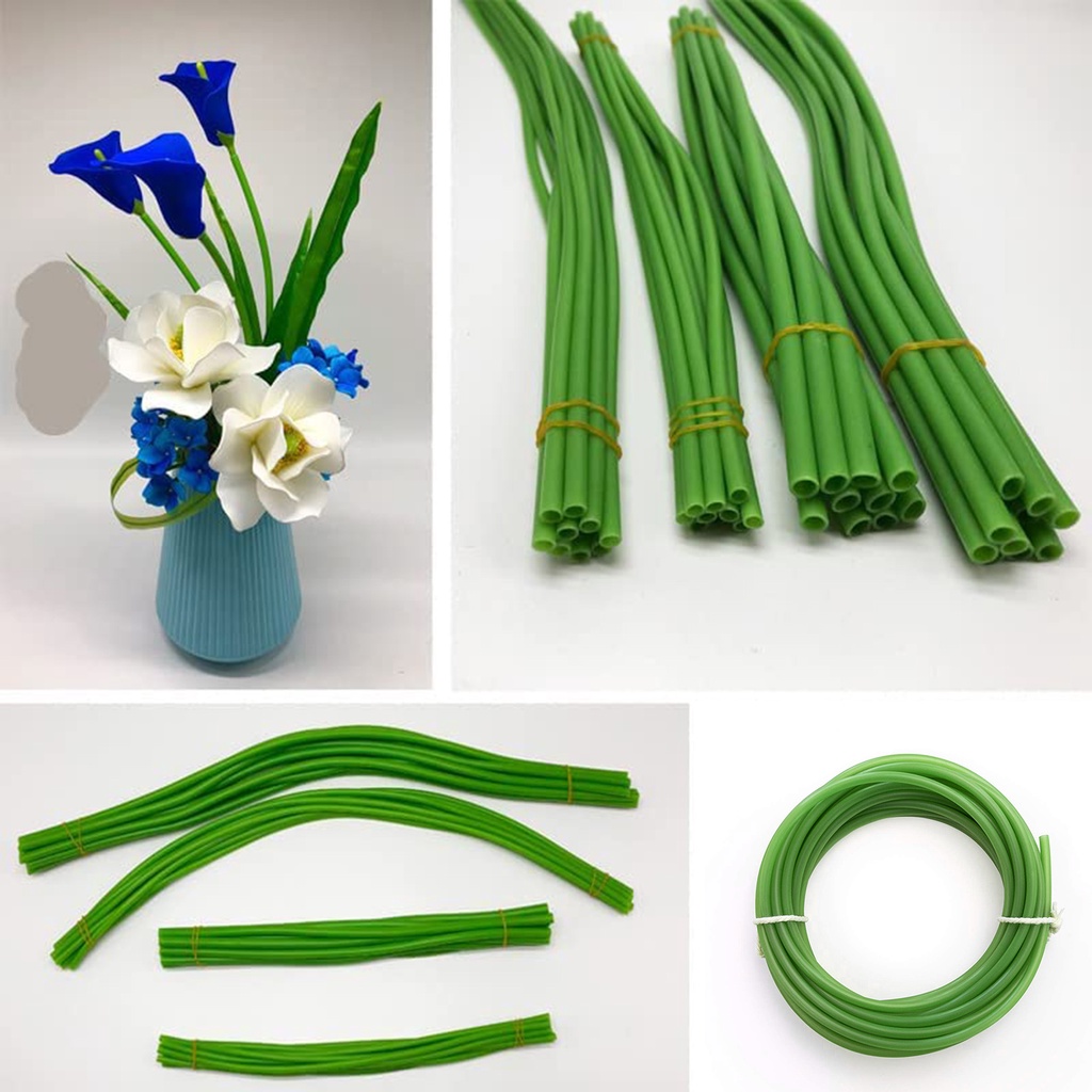 Set 10 Vỏ Bọc Thân Bó Hoa Nhân Tạo Bằng PVC Mềm Siêu Nhẹ Không Vỡ DIY