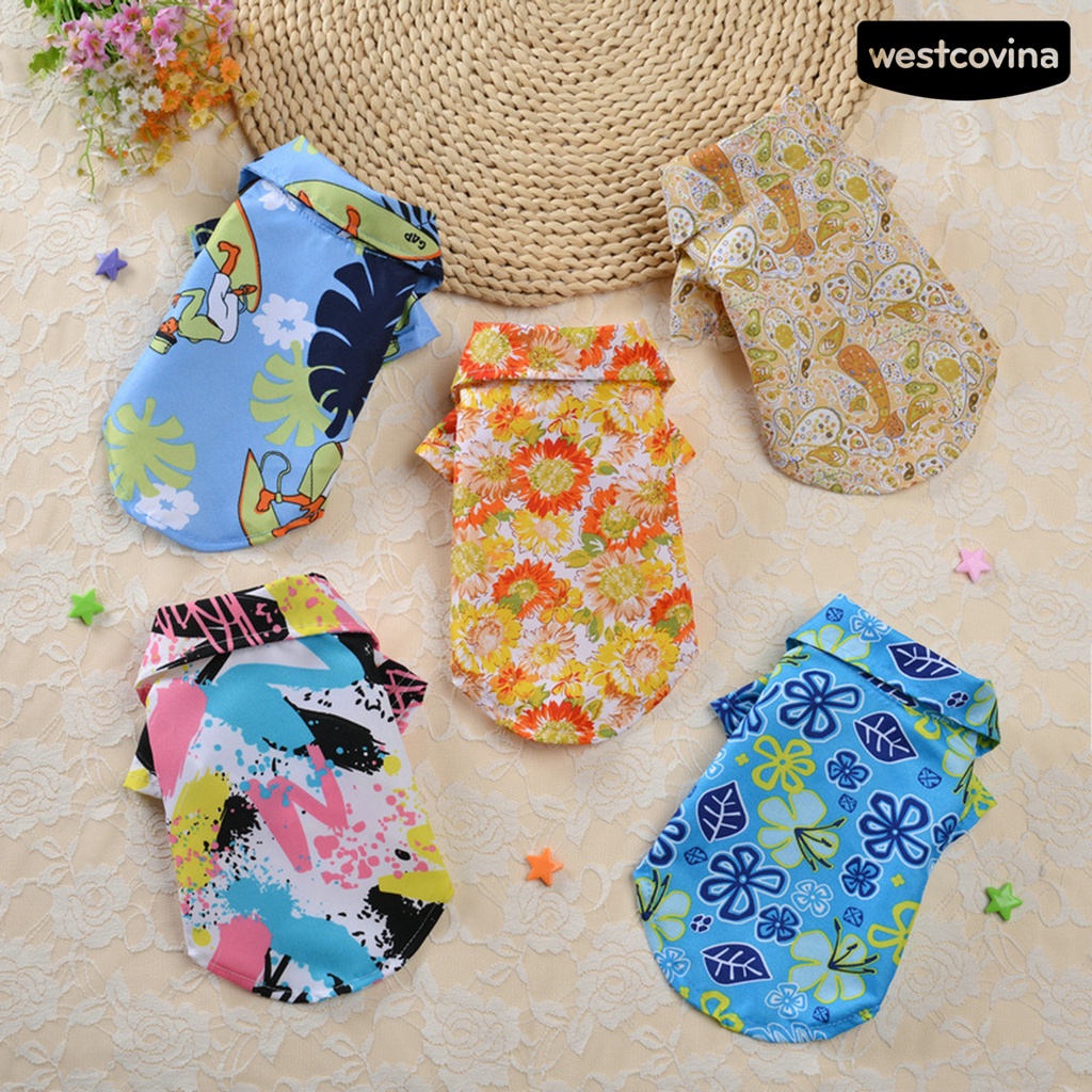 [COD]♞Áo Sơ Mi Thoáng Khí Phong Cách Hawaii Thời Trang Đi Biển Mùa Hè Cho Thú Cưng