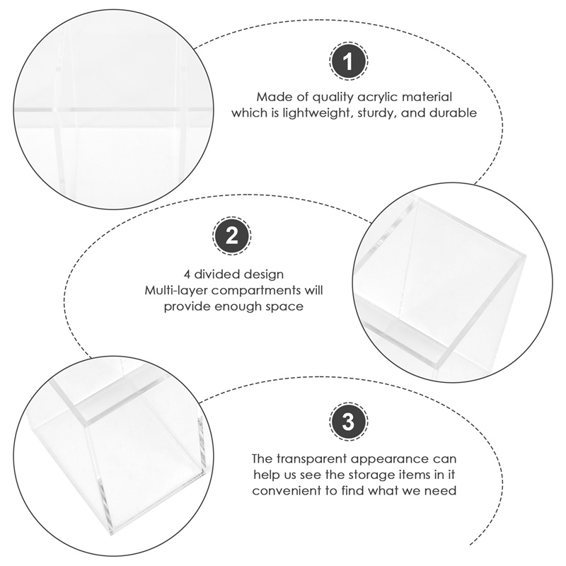 Giá Đỡ Cọ Trang Điểm Bằng Acrylic Trong Suốt Đa Năng Tiện Dụng