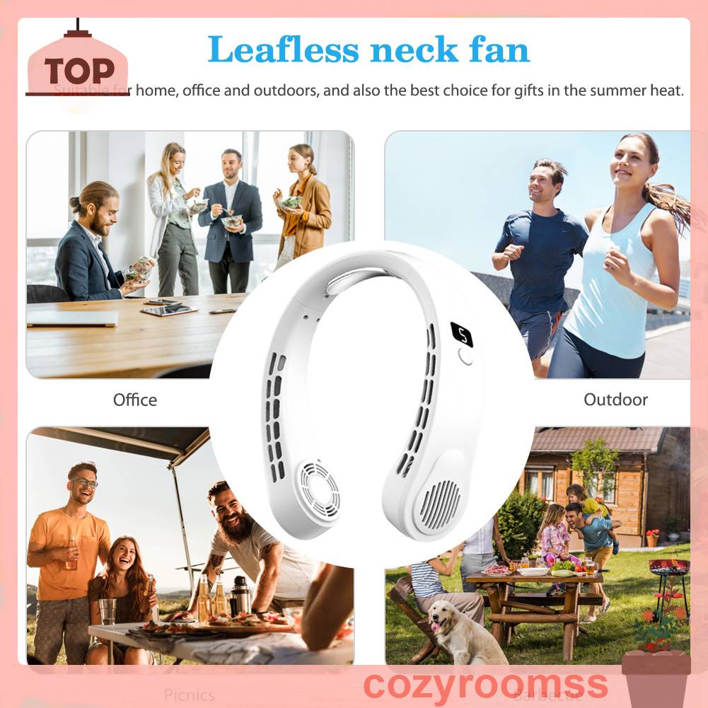 Quạt Làm Mát Đeo Cổ Nhanh Chóng Màn Hình Kỹ Thuật Số Di Động Cho Nam Và Nữ