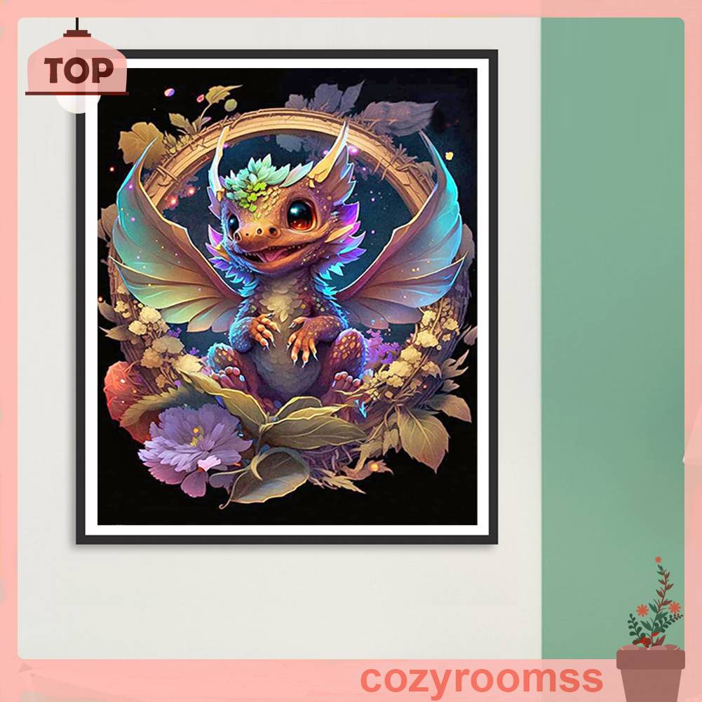 Tranh Đính Đá Kim Cương Toàn Bộ 5D DIY Hình Vẽ Rồng Trang Trí Nhà Cửa