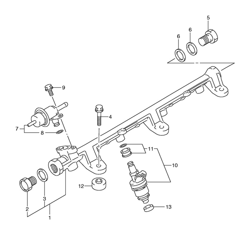 Bộ 4 Đầu Phun Nhiên Liệu Cho Yamaha F115 HP Outboard 2000-2011 68V-8A360-00 - 00 CDH210 INP-771 15710-65D00