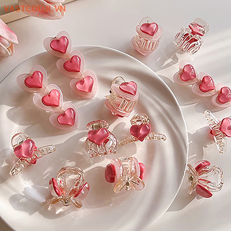 Kẹp Tóc Mỏ Vịt Màu Hồng Dễ Thương Ngọt Ngào VASTJI VN