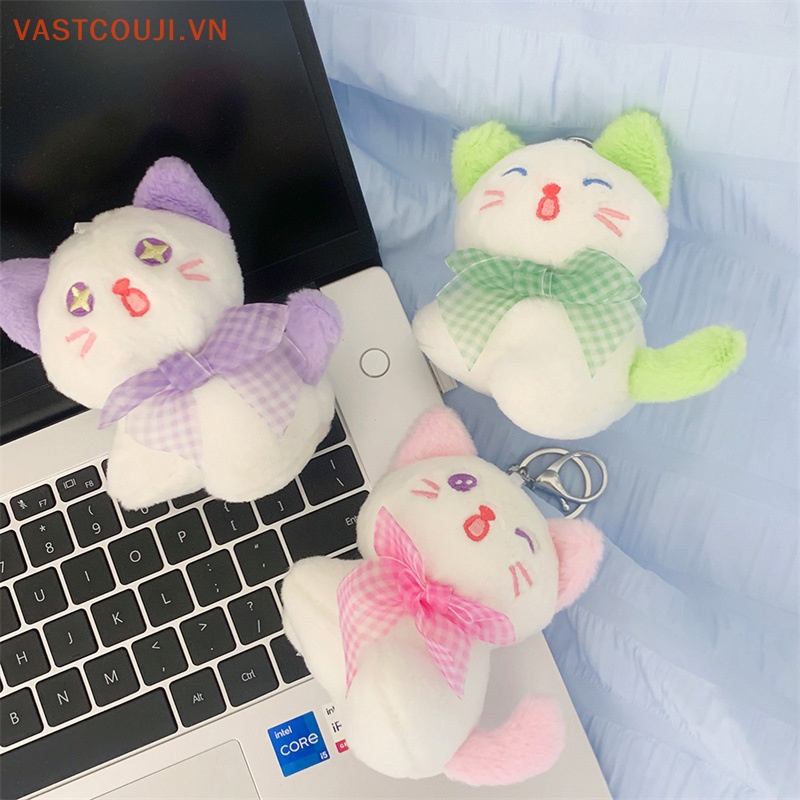 Móc Khóa Hình Mèo Nhồi Bông 12CM Dễ Thương