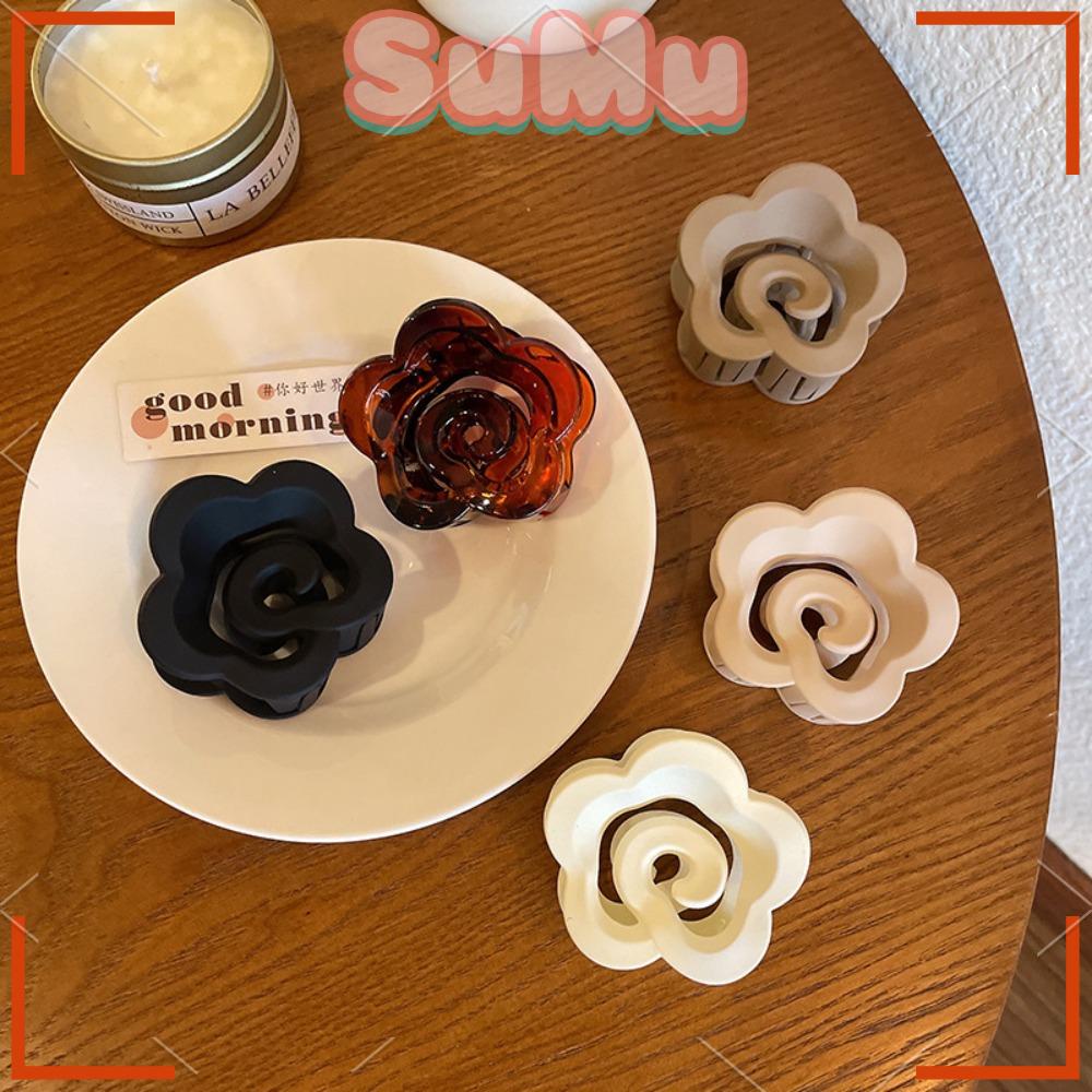 SUMU Bộ 4 Kẹp Tóc Hình Hoa / Cá Mập / Đám Mây Thời Trang