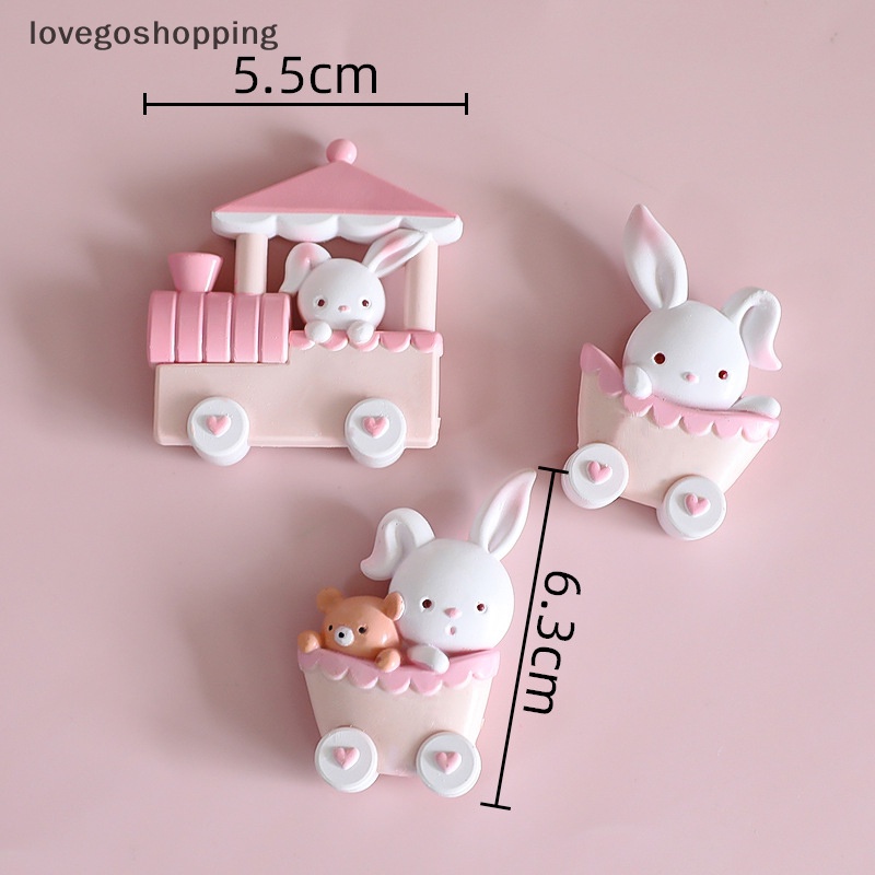 Set 3 Món Đồ Trang Trí Bánh Kem Hình Thỏ Hoạt Hình Bằng Nhựa Resin