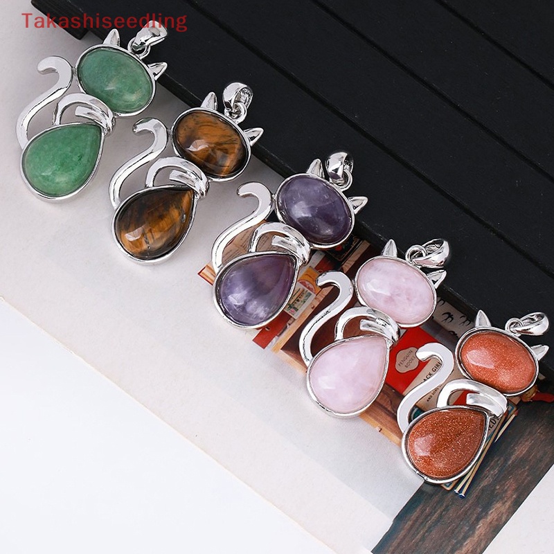 Vòng cổ Mặt Đá Tự Nhiên Hình Mèo Dễ Thương