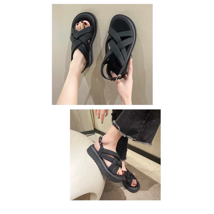 Sandal Đế Dày Thời Trang Mùa Hè 2023 Phong Cách Hàn Quốc Mới Cho Nữ