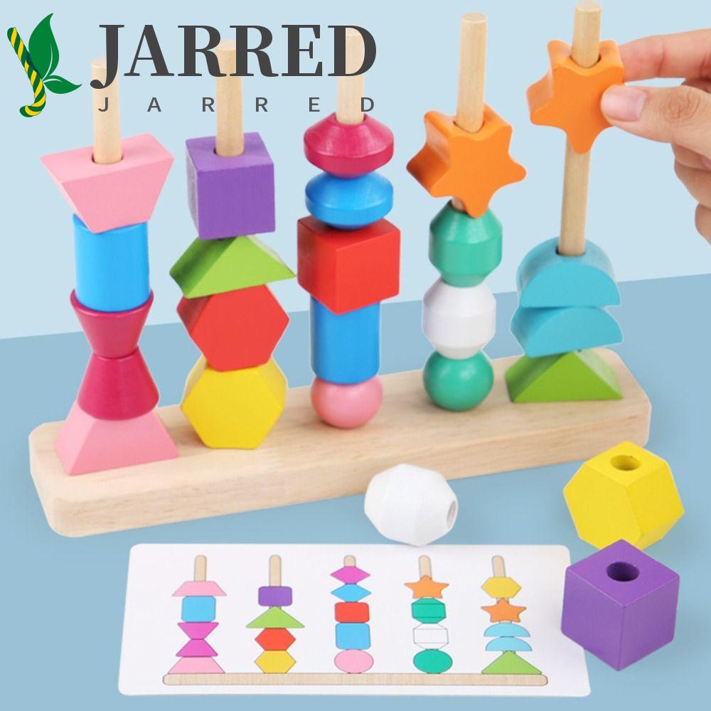 JARRED Đồ Chơi Khối Gỗ Nhiều Màu Sắc Rèn Luyện Trí Thông Minh Cho Trẻ Em