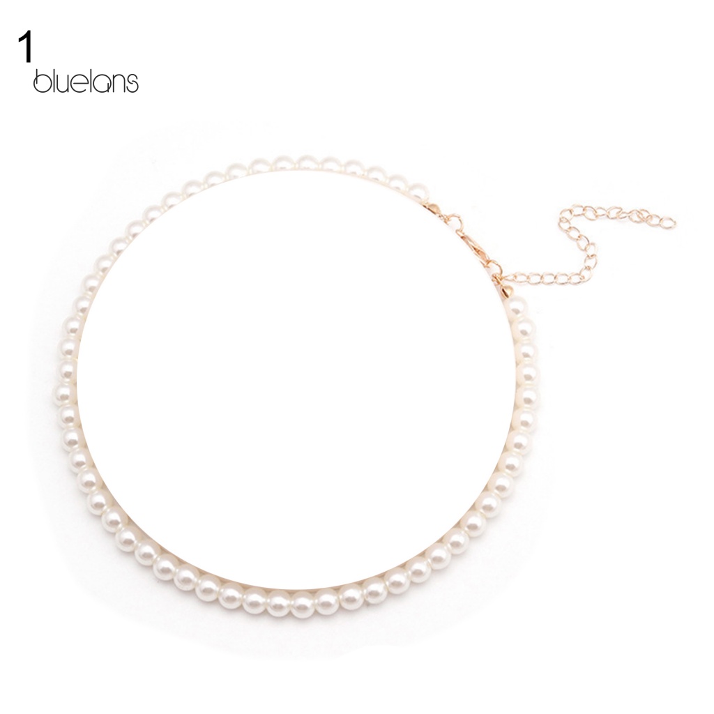Vòng Cổ Choker Đính Ngọc Trai Nhân Tạo Bề Mặt Mịn Màng Tinh Tế Cho Cô Dâu