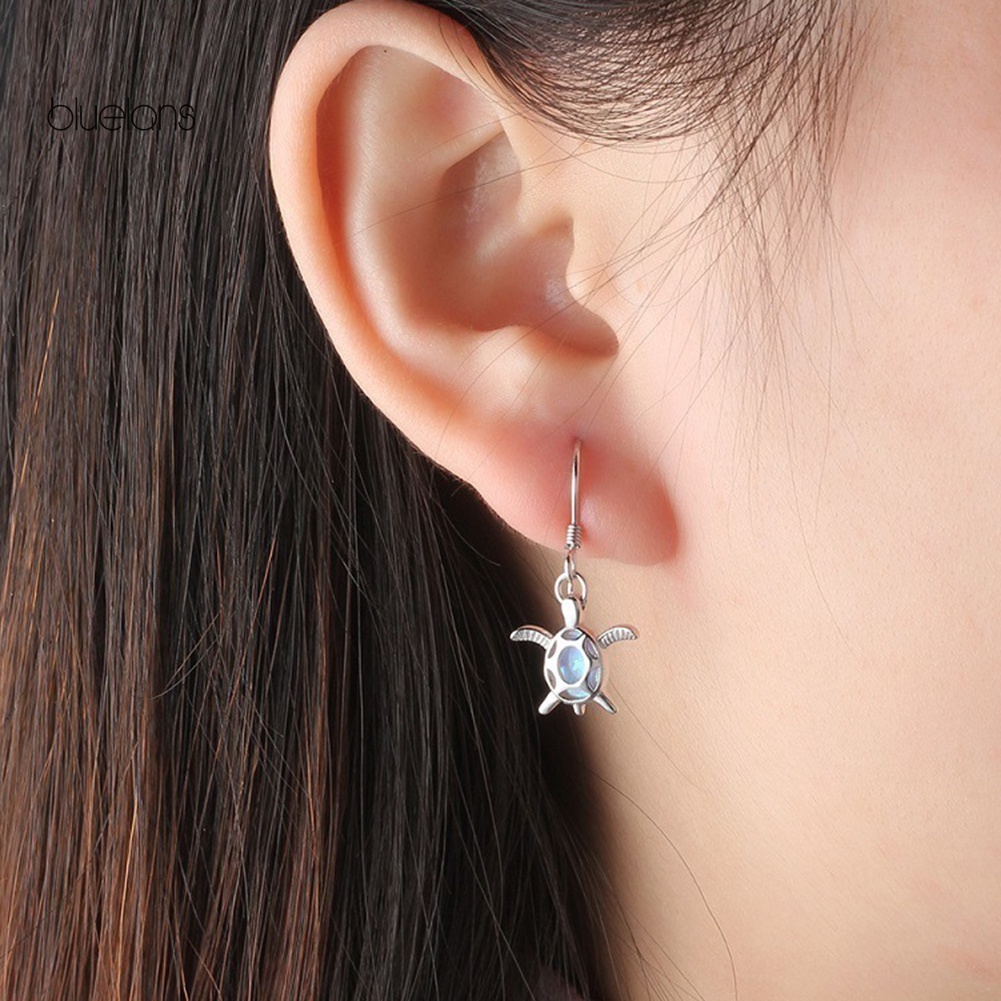 Bộ Vòng cổ + Bông Tai Hình Rùa Đính Đá Opal Nhân Tạo Thời Trang Cho Nữ