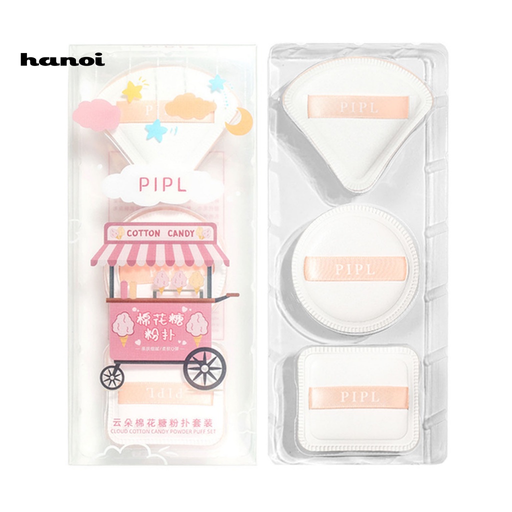 Set 3 Mút Trang Điểm Mềm Mịn Thoáng Khí Có Thể Sử Dụng Ướt Và Khô