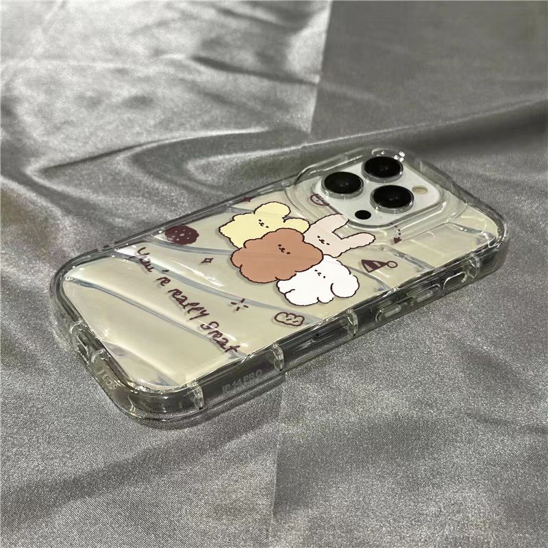 Ốp điện thoại iPhone14promax Gấu Thỏ Nhỏ vỏ mềm 1312/11 táo dễ thương 7/8Plus trong suốt xr/Ins WQGV