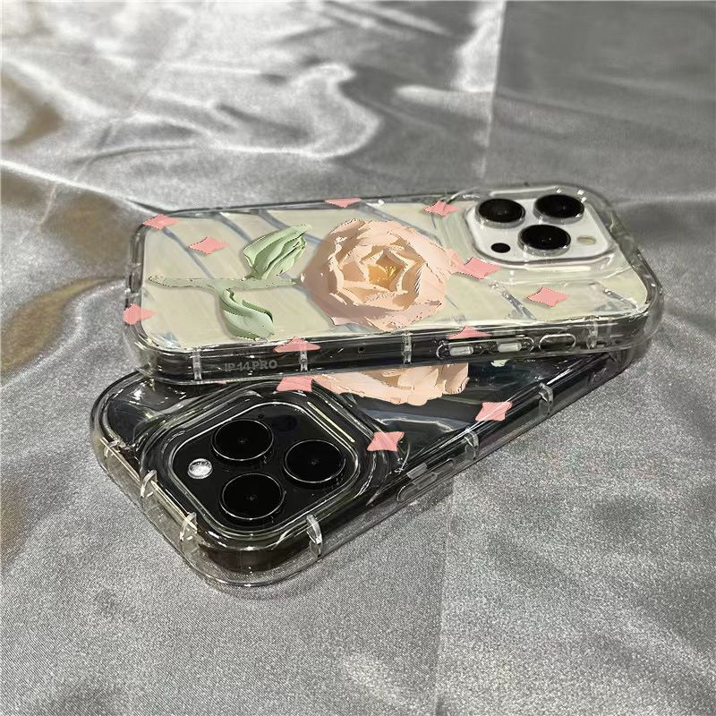 Ốp Điện Thoại Mềm Trong Suốt In Hình Hoa Hồng Dễ Thương Cho Iphone 7plus8sins 1312 11 Xr 14Promax JMSF