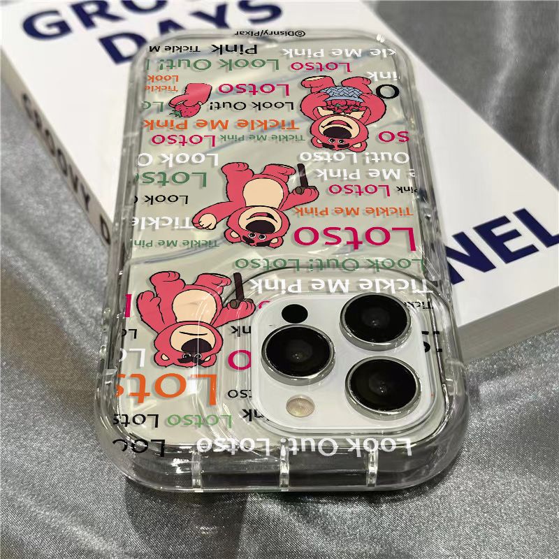 Ốp Điện Thoại Mềm Trong Suốt Họa Tiết Gấu Và Dâu Tây 13128 Dành Cho Iphone 14 Pro Max / 711 / D4UZ